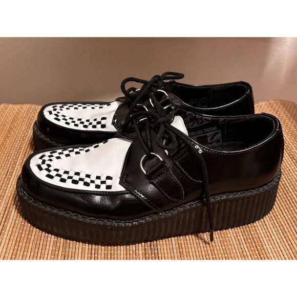 T.U.K. Creeper Oxford Black/White Lace Up Round Toe US 7 EU 40 V6804 main image 9
